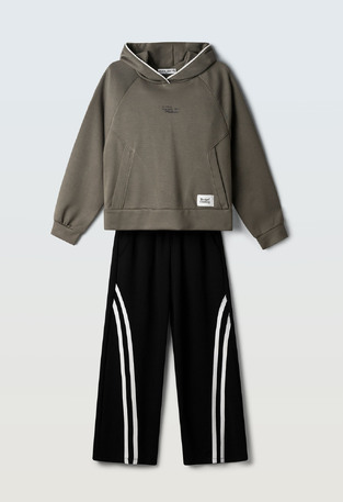 EVITA tracksuit set in khaki and black.
