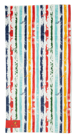 Beach towel TORTUE 140 X 70 cm. in white color with colorful print.