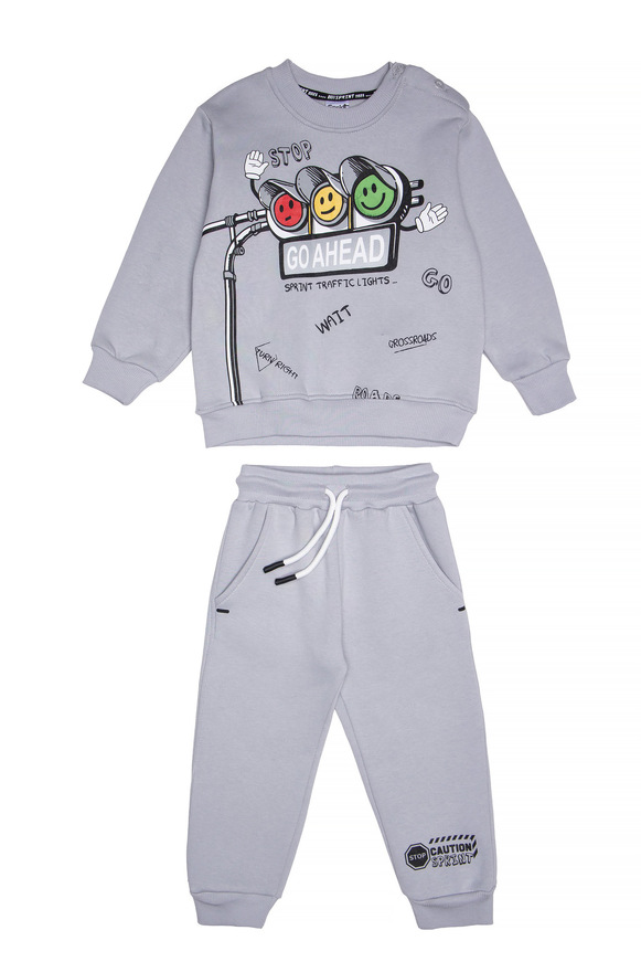 Σετ φόρμα SPRINT με στρογγυλή λαιμόκοψη σε γκρι ανοιχτό χρώμα.