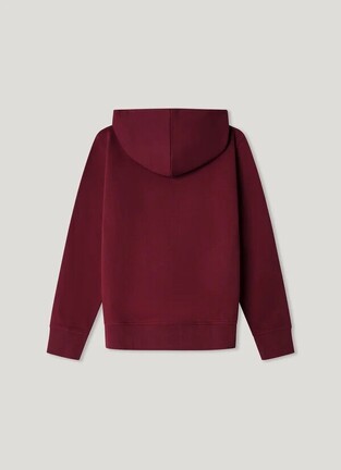 Μπλούζα φούτερ PEPE JEANS σε μπορντώ χρώμα με κουκούλα.