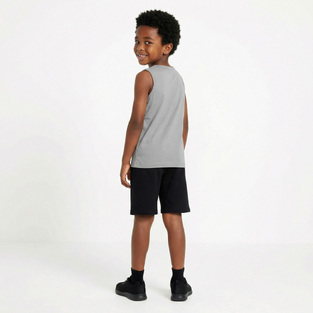 TRAX sleeveless blouse and shorts set in gray-black.
