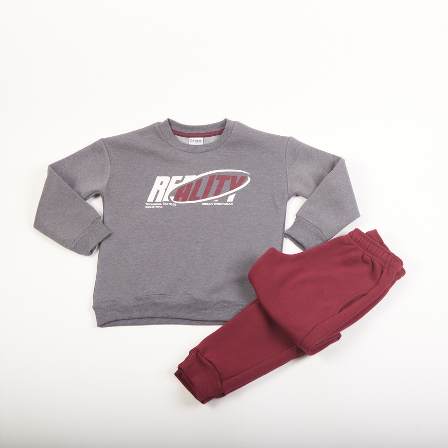 Σετ φόρμας TRAX σε ανθρακί-μπορντώ χρώμα.