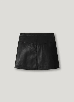 PEPE JEANS leather skirt in black.