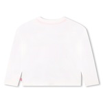 BILLIEBLUSH off-white cotton blouse with embossed glitter logo.