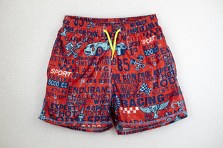 TORTUE bermuda swimsuit in red.
