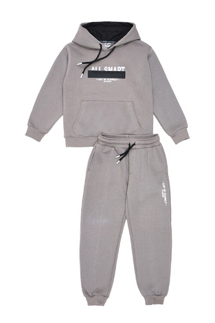 SPRINT tracksuit set with hood in gray.