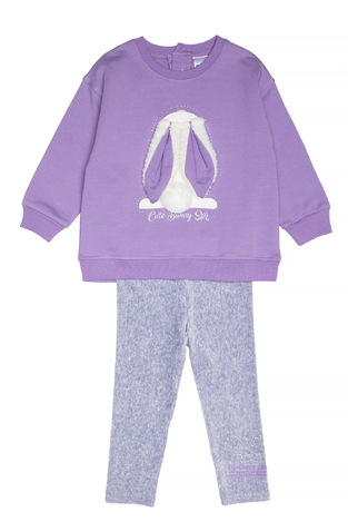 Σετ κολάν Sprint με στρογγυλή λαιμόκοψη σε λιλά-γκρι χρώμα.