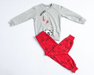 Πιτζάμα DREAMS σε χρώμα γκρι με ανάγλυφο τύπωμα sleeping panda.