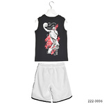Set of SPRINT shorts, black sleeveless top and sport style shorts.