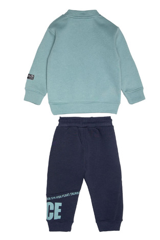 SPRINT tracksuit set with a round neck in mint-blue color.