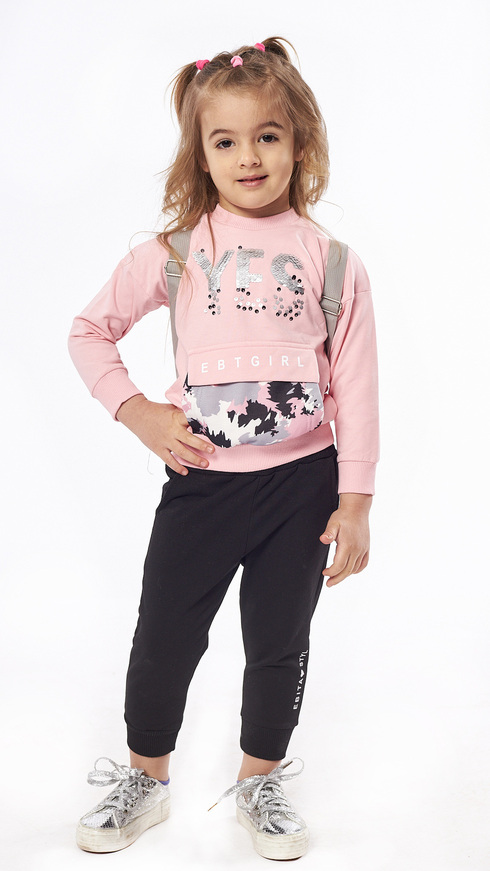 EBITA tracksuit set in pink with reversible sequins.