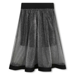 D.K.N.Y skirt in black color with metallic outer lining.