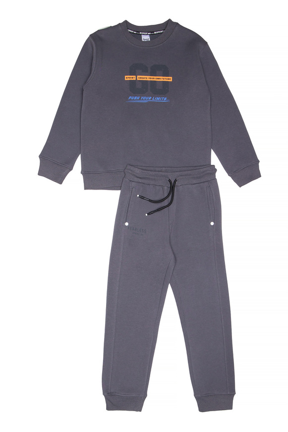 Σετ φόρμας SPRINT σε γκρι σκούρο χρώμα με στρογγυλή λαιμόκοψη.