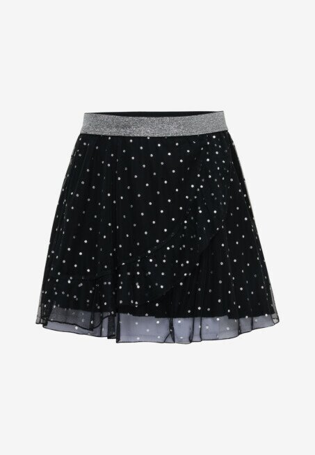 MEXX tulle skirt in black color with all over polka dot pattern.
