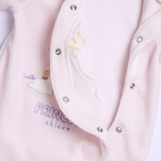 CHICCO velor bodysuit in pink.