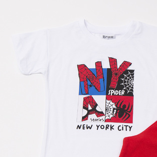 Βαμβακερό σετ TRAX σε λευκό με κόκκινο χρώμα.