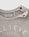 IKKS blouse in gray melange color with print.