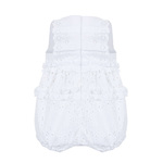 LAPIN HOUSE sleeveless bodysuit in white color with ribbon.