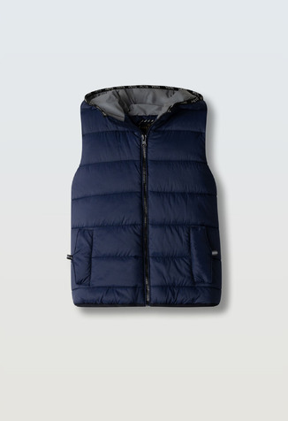 Μπουφάν αμάνικο HASHTAG σε χρώμα μπλε σκούρο.