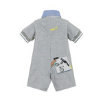 LAPIN HOUSE bodysuit in gray color with all over print.
