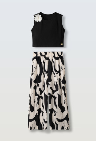 Σετ παντελόνα ΕΒITA σε χρώμα μαύρο με εκρού.