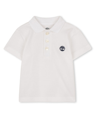 Κοντομάνικη μπλούζα TIMBERLAND τύπου polo, σε χρώμα λευκό.