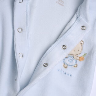CHICCO velor bodysuit in siel color.