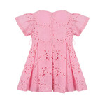 LAPIN HOUSE pink dress with all over kipur lace.