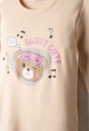 HOMMIES pajamas with matching sleep mask in beige.