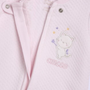 CHICCO quilted bodysuit in pink.