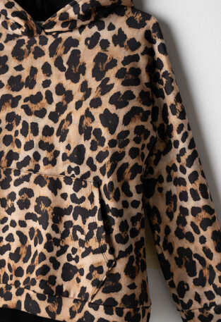 Σετ φόρμας ΕΒΙΤΑ σε χρώμα μαύρο με animal print.