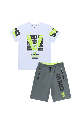 SPRINT shorts set in white color with logo print.