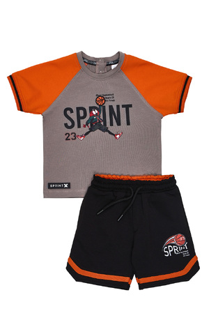 Σετ μπλούζα κοντομάνικη με βερμούδα SPRINT, σε γκρι χρώμα.