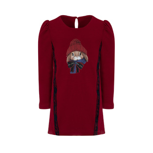 LAPIN HOUSE dress in red with lace.