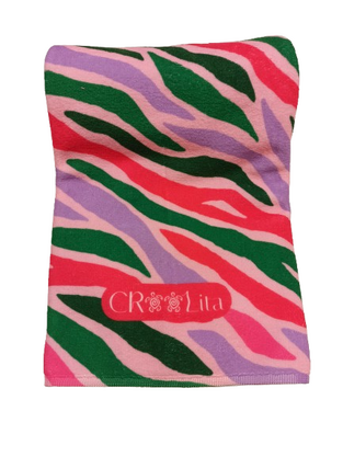 CROOLita printed beach towel in light pink.