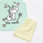 TRAX shorts set in verman color with "STAY MAGICAL" logo.