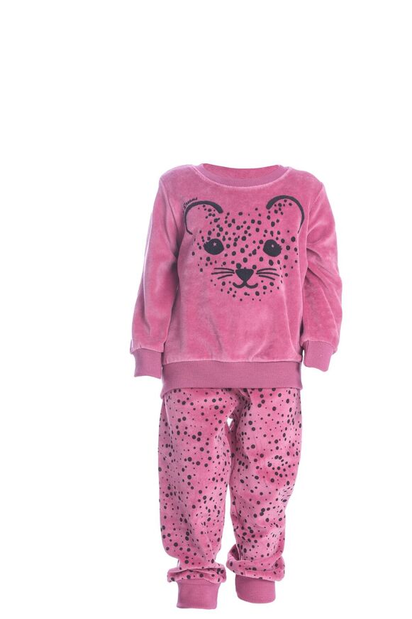 DREAMS velor pajamas in purple color with print.