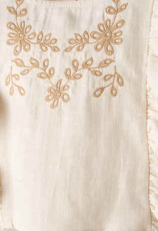 Σετ παντελόνα ΕΒΙΤΑ σε χρώμα μπεζ, με ασορτί τσαντάκι.