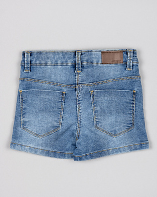 LOSAN denim shorts in blue color with embroidery.
