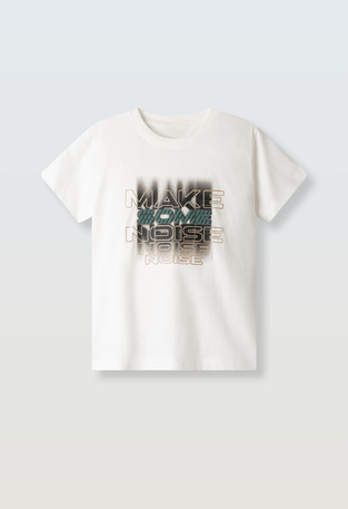 HASHTAG T-shirt in white with print on the front.