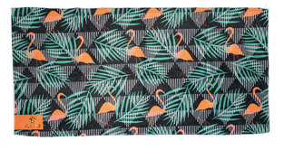 Beach towel TORTUE 140 X 70 cm. in green color with all over ostrich print.