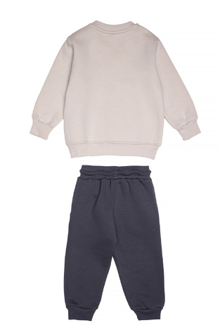 Σετ φόρμας SPRINT με στρογγυλή λαιμόκοψη σε εκρού-ανθρακί χρώμα.