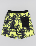 Μαγιό βερμούδα LOSAN με τύπωμα φοίνικες σε χρώμα λάιμ.