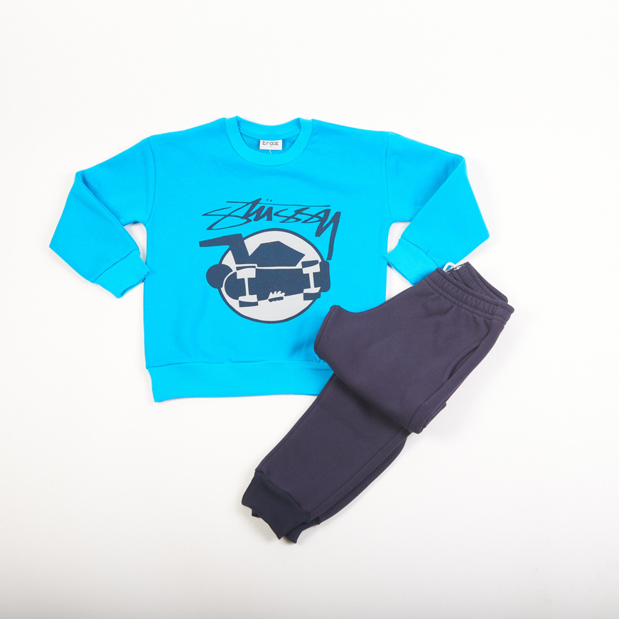Σετ φόρμας TRAX με λαιμόκοψη σε τιρκουάζ-μπλε χρώμα.