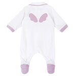 CHICCO velor bodysuit in off-white color with unicorn design.