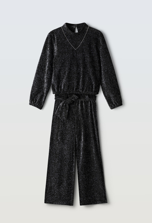 Σετ παντελόνα ΕΒΙΤΑ σε μαύρο χρώμα με γκλίτερ.