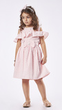 EBITA sleeveless dress in pink color with embossed design.