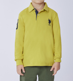 U.S. pique polo shirt POLO in lime color.