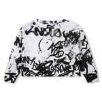 D.K.N.Y cotton sweatshirt in white color with all over graffiti type design.