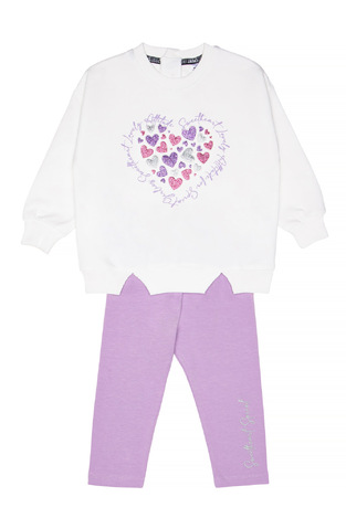 Set of SPRINT tights with a round neck in off-white color.